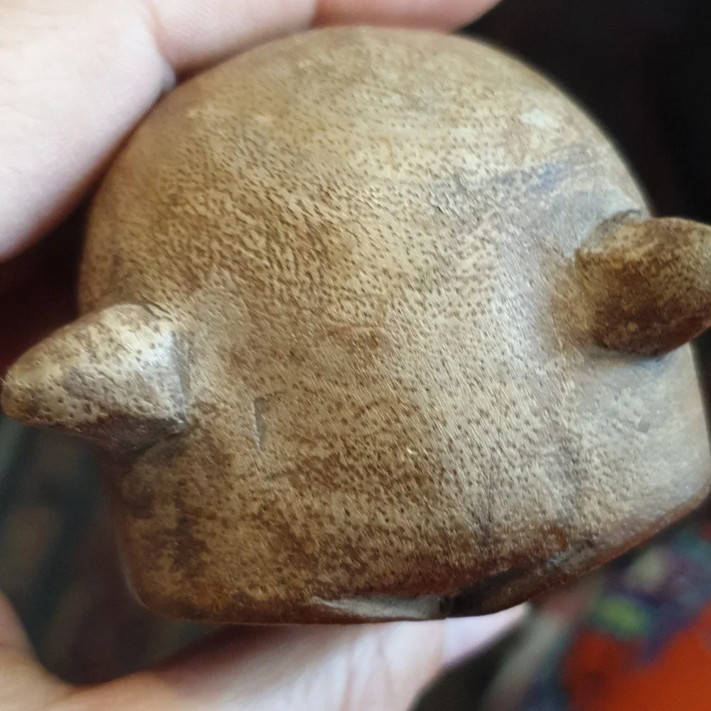 Carved wooden owl decoration 10x6x6cm painted wood carving - Picture 8 of 8